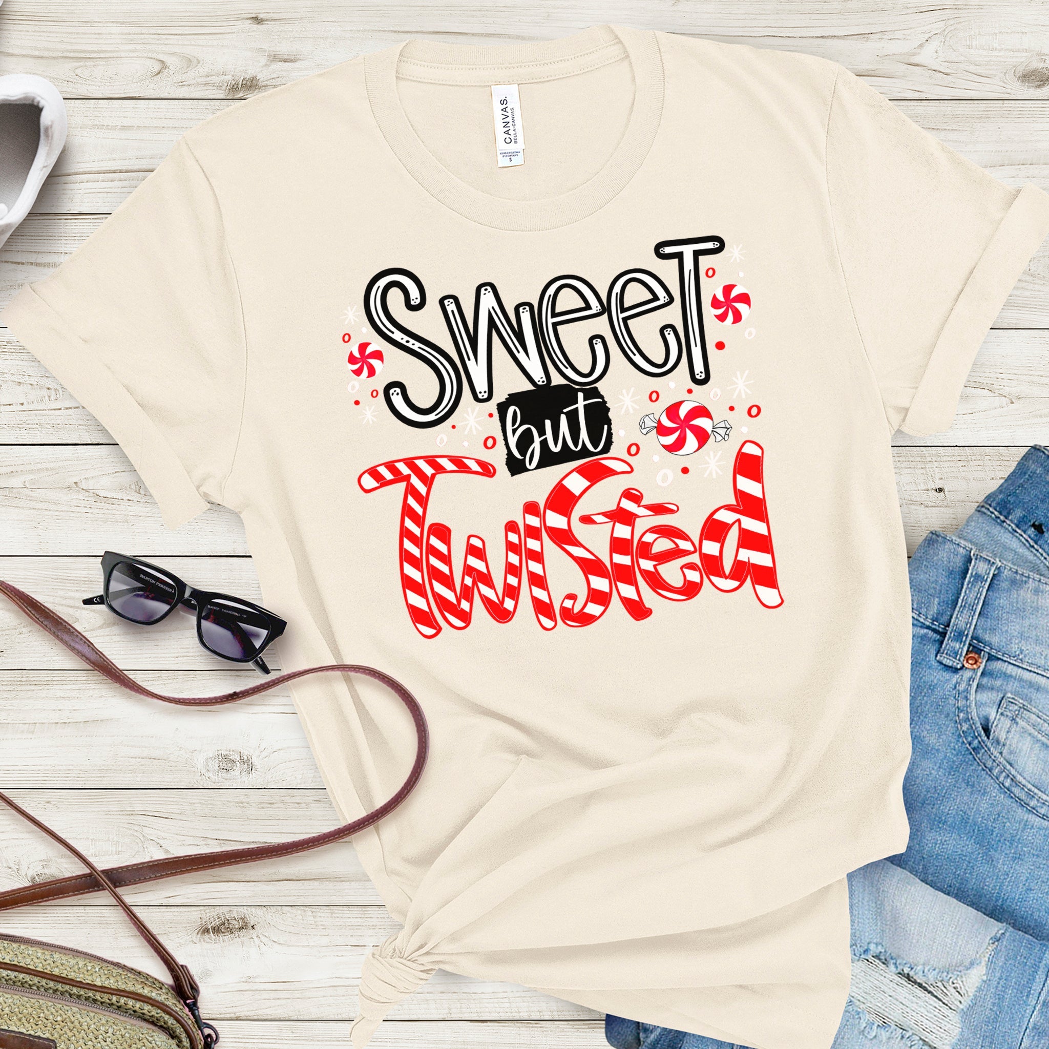 Sweet But Twisted Premium Christmas T-Shirt | Embedded Designz