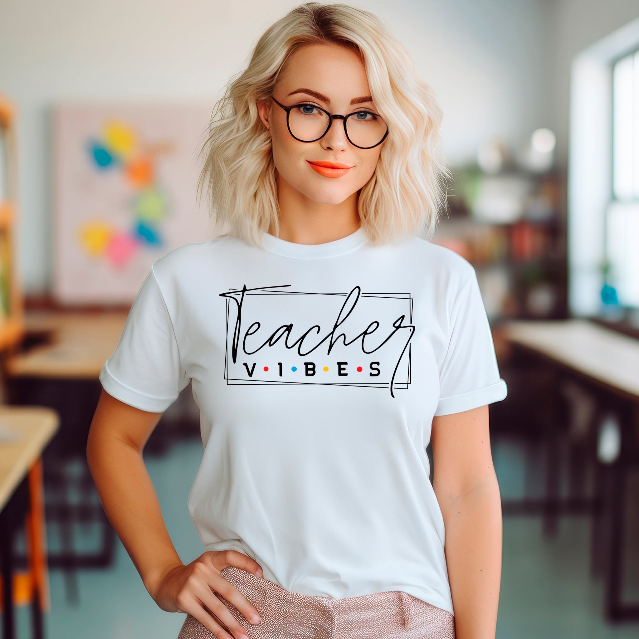 Teacher Vibes Premium T-Shirt | Embedded Designz