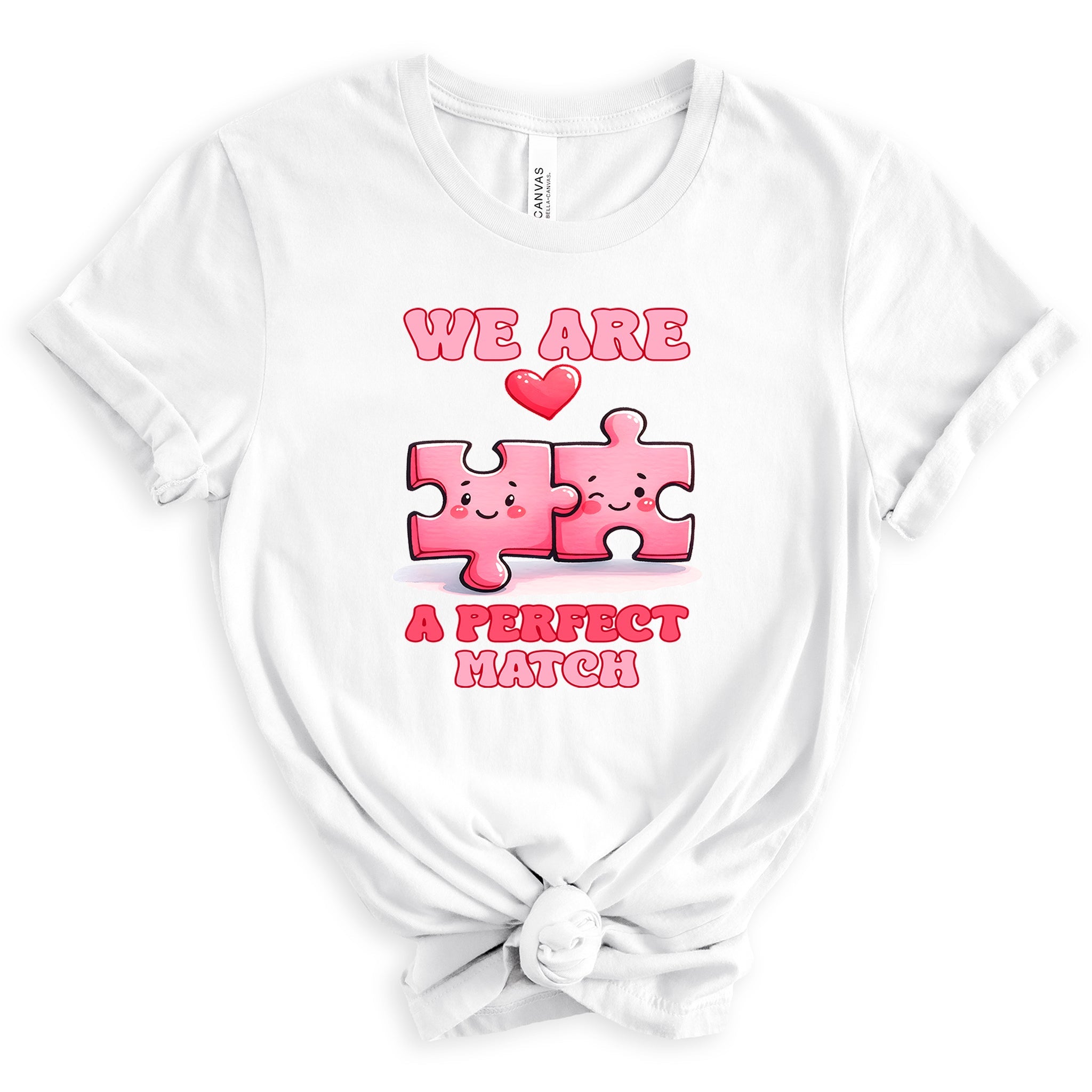 We Are A Perfect Match Premium Valentine's T-Shirt | Embedded Designz